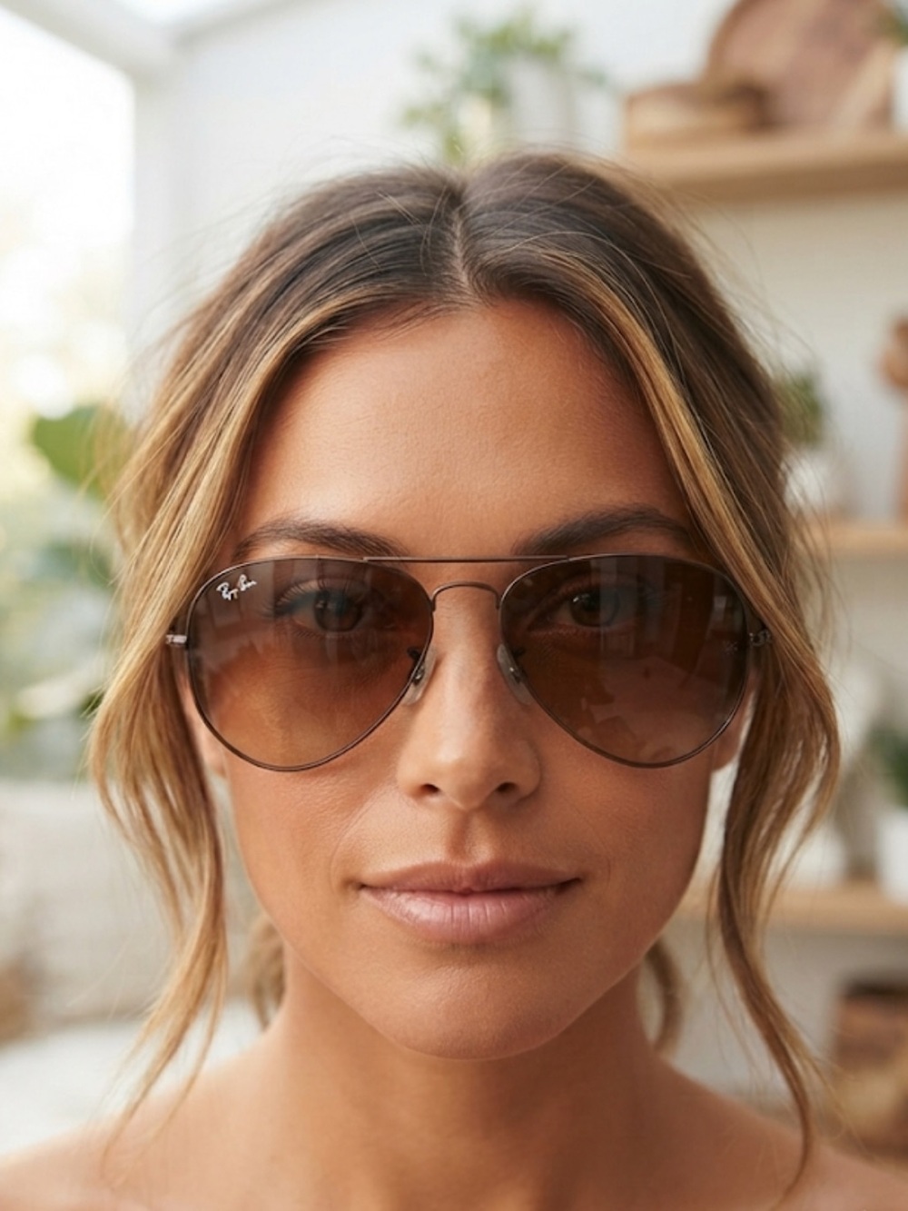 Ray-Ban Aviator Bronze Metal Brown Gradient Sunglasses (RB 3025)